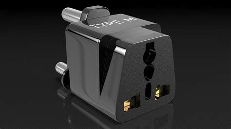 3D Type M Electrical Plug Adapter Black - TurboSquid 1839896