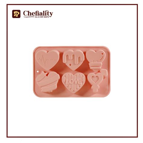 Silicon Heart Mold 6 Cavity