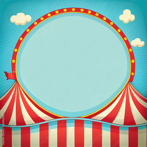 Circus Tent. Cartoon invitation. Illustration Generative AI Stock Illustration | Adobe Stock