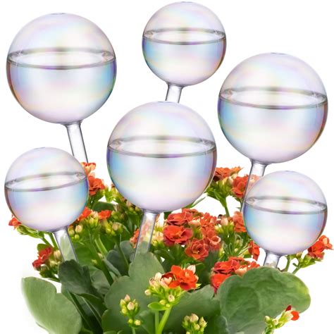 Tomorotec Iridescent Glass Self Watering Globes Pack Large Small