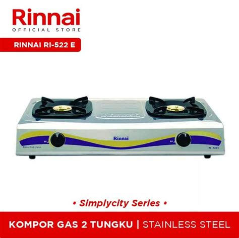 Kompor Gas Rinnai RI 522 E Kompor Stainless Steel Rinnai 522E Kompor