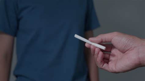 Woman stop smoke, refuse and break take cigarette. wold tobacco day and