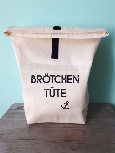 Br Tchent Te Mit Aufdruck Brotbeutel Aus Baumwolle Zero Waste