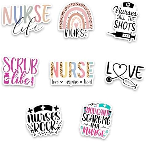 Amazon Nurse Laptop Stickers Pack 8 Pack Assorted Vinyl Sticker