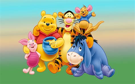 HD wallpaper: Winnie The Pooh Characters Image Desktop Hd Wallpaper For Mobile Phones Tablet And ...