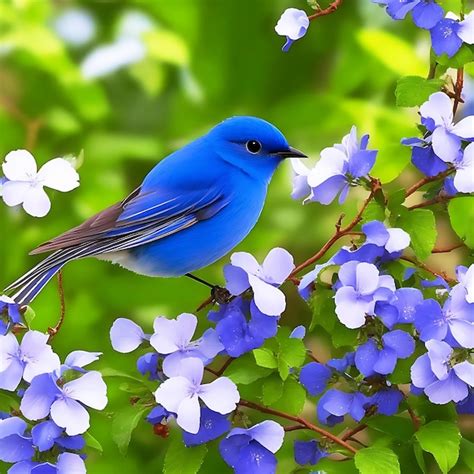 Premium Photo | Pretty Birds beauty blue bird and nature plants ...