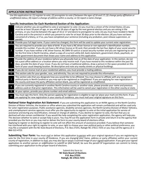 Form 01w Download Printable Pdf Or Fill Online North Carolina Voter Registration Application