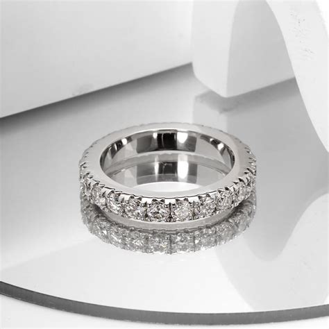 Moissanite Wedding Band Ring Mm Cttw D Color Lab Diamond Sterling