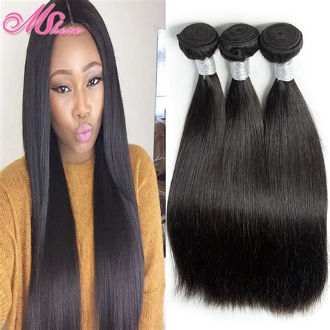 Mshere Hair Peruvian Virgin Hair Straight 7a Grade Virgin Peruvian