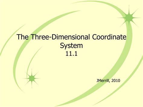 Ppt The Three Dimensional Coordinate System Powerpoint