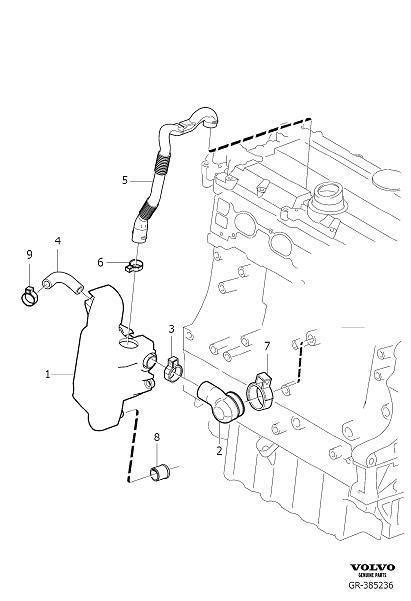 1994 Volvo Oil Trap Crankcase Ventilation Engine 3138170 Without BI