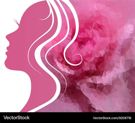 Silhouette of a women on pink background Vector Image