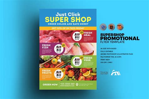 Supermarket Promotional Flyer Template (517616) | Flyers | Design Bundles