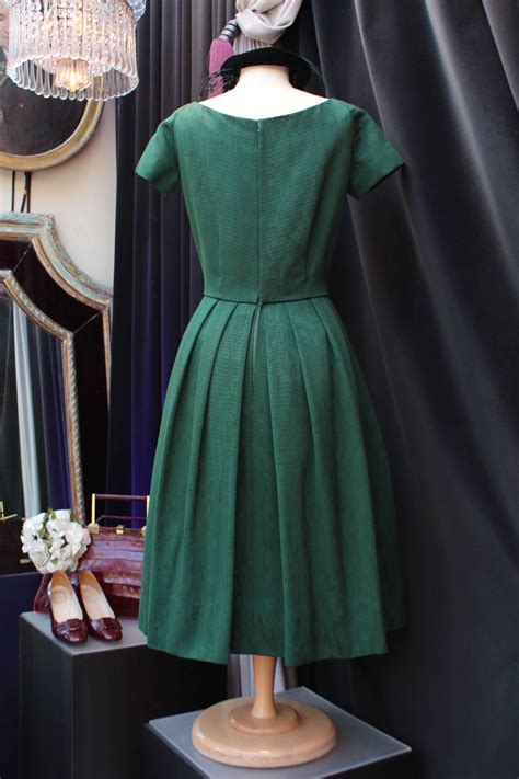 1950s Christian Dior Boutique Green Cocktail Dress At 1stdibs Christian Dior Green Dress