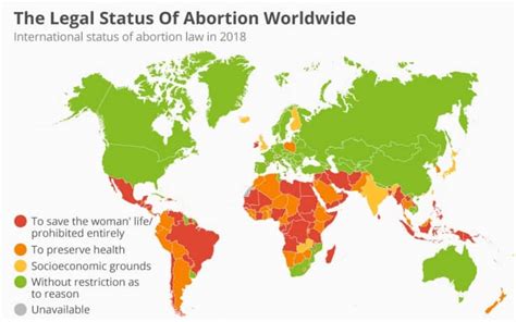 Aborto i paesi in Europa e nel mondo dove è legale e dove no MAPPA