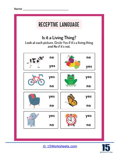 Receptive Language Worksheets 15