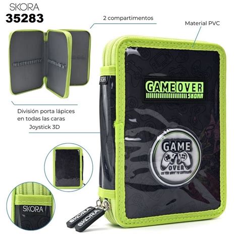 35283 Cartuchera Canopla Dos Pisos Lets Play Gamer Game Over GIFF