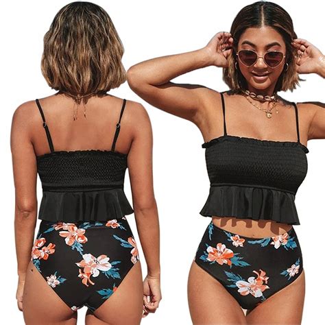 Strój Kąpielowy Bikini Dwuczęściowy Z Falbanką S Inna marka Moda