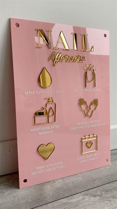 Acrylic Nail Care Aftercare Advice Sign Salon Sign Beauty Room Sign