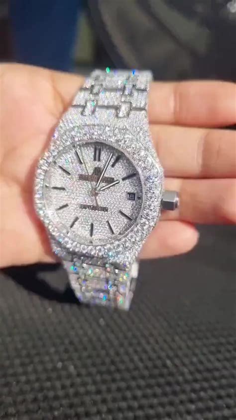 Moissanite Diamond Iced Out Ap Watch Moissanite Wrist Analog Watch Vvs