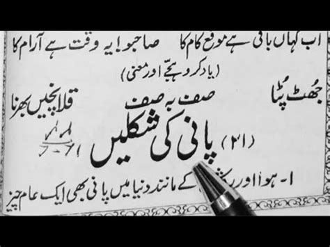 Urdu Zaban Ki Teesari Kitab Lesson No 21 Pani Ki Shaklen