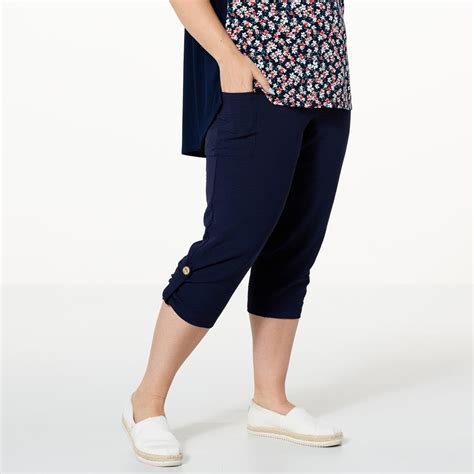 Nina Leonard Textured Wave Cropped Cargo Pant - 20751811 | HSN