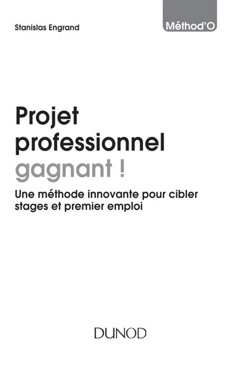 PDF Projet professionnel gagnant Dunod projet professionnel dès