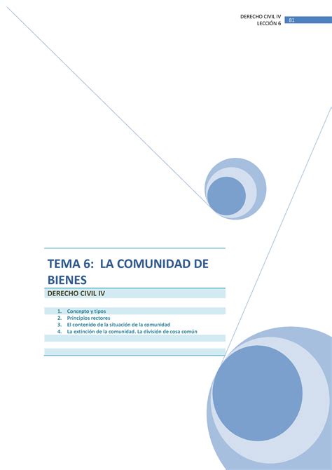 06 Apuntes Por Temas De Derechos Reales LECCIN 6 81 TEMA 6 LA