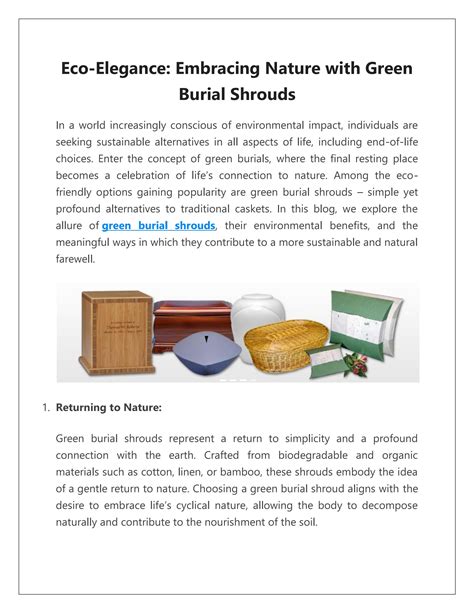 Eco-Elegance: Embracing Nature with Green Burial Shrouds by Green
