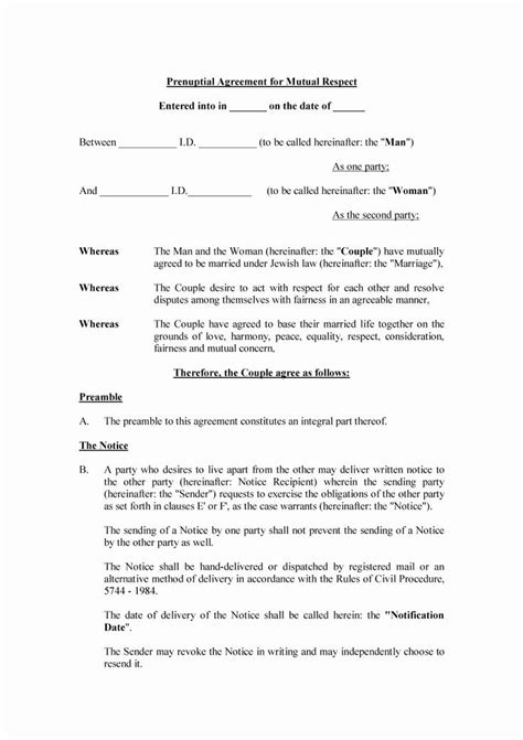 Prenuptial Agreement Texas Template New Prenuptial Agreement Samples