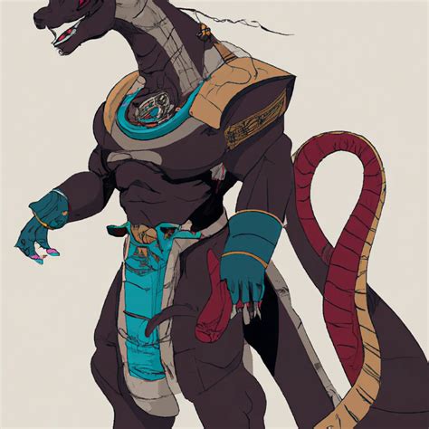 Massive Anthropomorphic Komodo Dragon Demon Warrior Openart