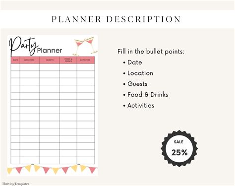 Party Planner Pink Event Planner Template Printable Party Checklist