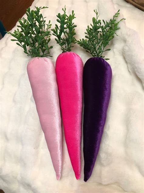 Purple Hot Pink And Baby Pink Velvet Carrots Etsy