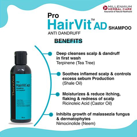 Buy Millennium Herbal Care Pro Hairvit Anti Dandruff Shampoo Pack Of 2 X 100 Ml Online At