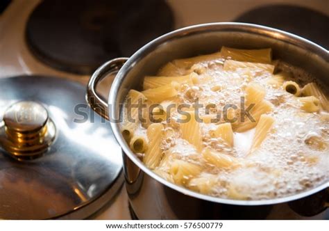 Cooking Pasta Pot On Stove Top Stock Photo (Edit Now) 576500779