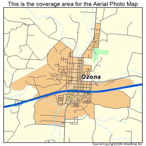 Aerial Photography Map of Ozona, TX Texas