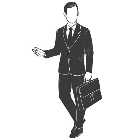 Businessman Walking With Suitcase Business Man Silhouette