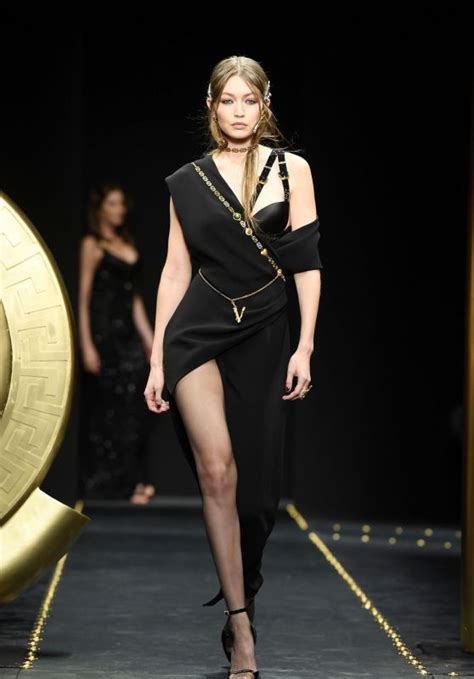 gigi hadid versace fashion show  milan  celebmafia