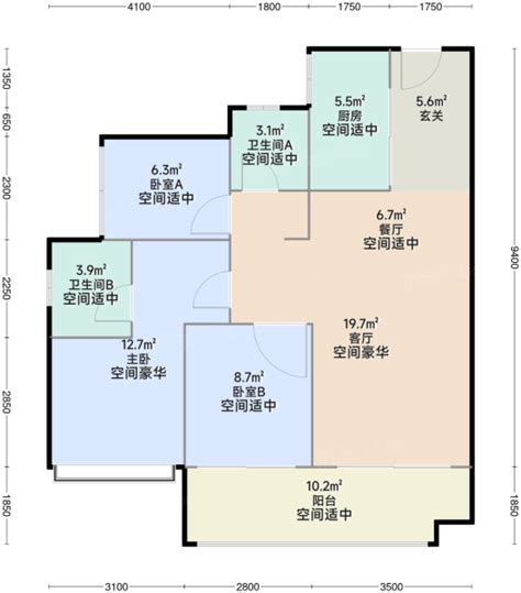 东莞万科·公园里3室2厅2卫1厨9900㎡户型图 东莞房天下