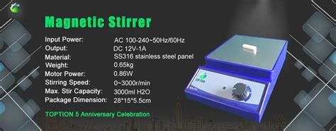 Laboratory Mini Magnetic Stirrer Mixer With Stir Bar Rpm W