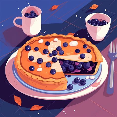 Premium Ai Image There Is A Blueberry Pie On A Plate With A Slice