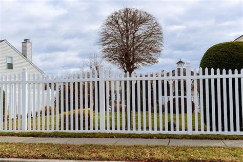 Premium Photo | White plastic fence vinyl modern