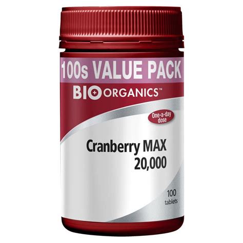 Bio Organics Cranberry Max 20000mg 100 Tablets Chemist Warehouse