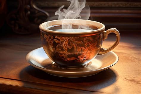 Premium AI Image Freshly Brewed Hot Coffee