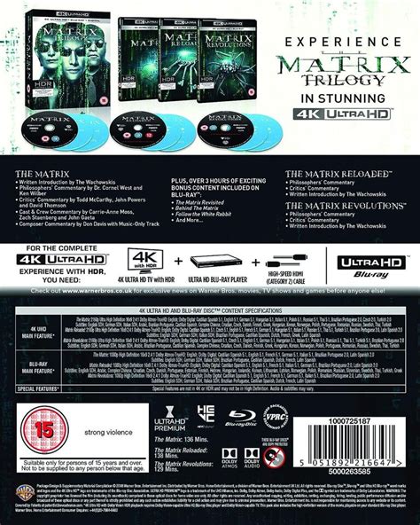 The Matrix Trilogy 4k Uhd Blu Ray Adrian Rayment Carrie Anne Moss Uk