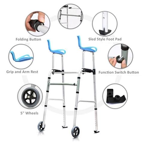 JayCreer Stand Upright Walkers With Seat For Seniors Elderly - core ...