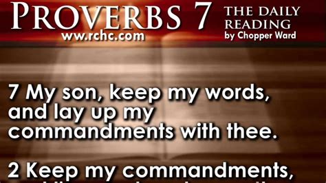 Proverbs Chapter 7 • The Daily Reading With Chopper Ward Youtube