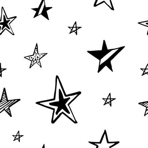 Patr N De Estrellas Estrellas De Doodle Dibujados A Mano Sobre Fondo