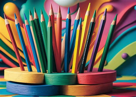 Colourful Pencil Background Pencil Education Background Image And