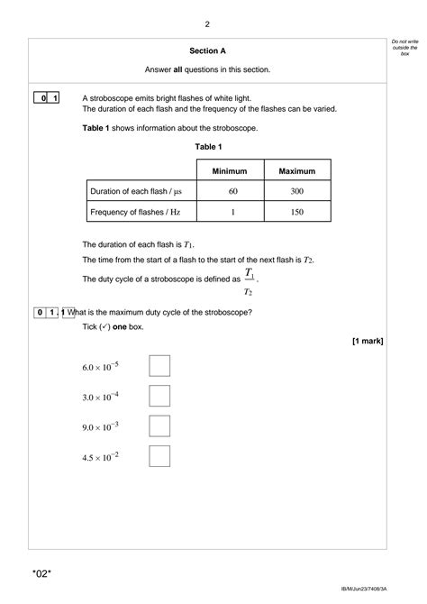 SOLUTION Paper 3a 2023 A Level Aqa Physics 2023 Question Paper And